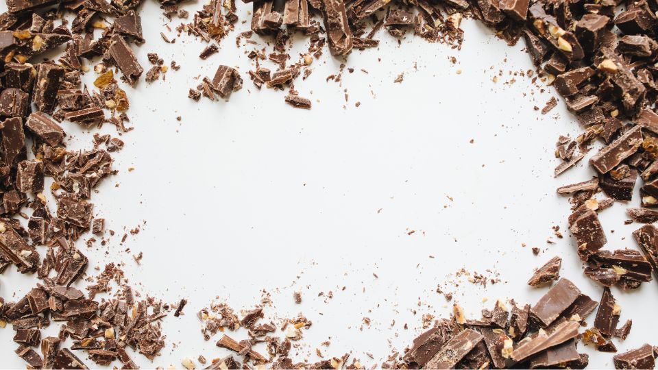 Miette de chocolat déposer sur une toile